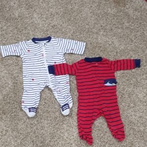 2 pair Carter's zipper footed sleepers